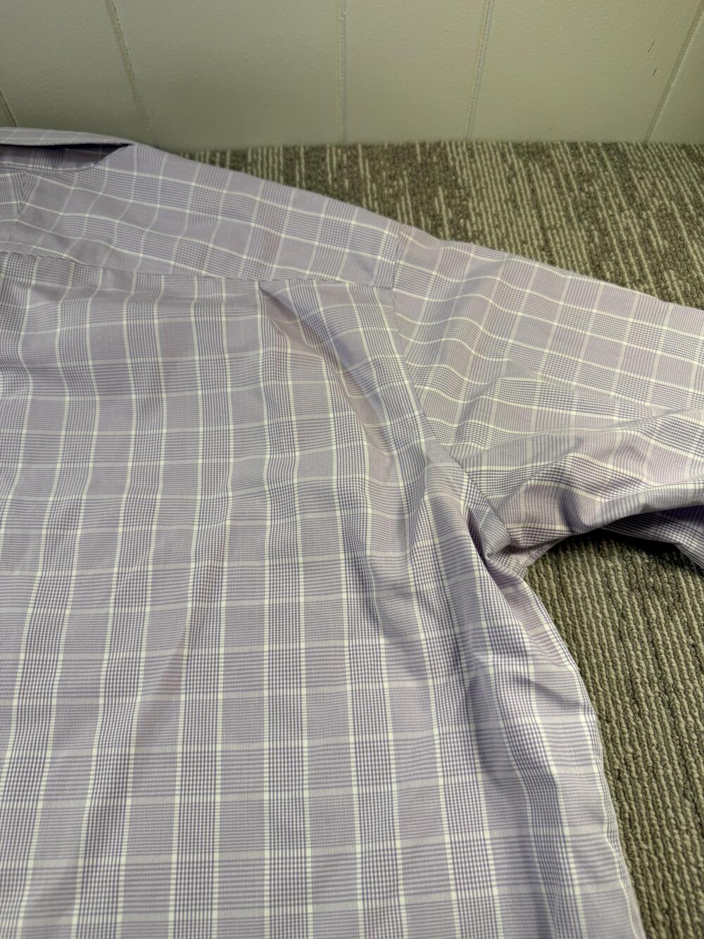 Charles Tyrwhitt Dress Shirt Mens 18 34/35 Purple Check Classic Fit Non Iron LS - Picture 8 of 12
